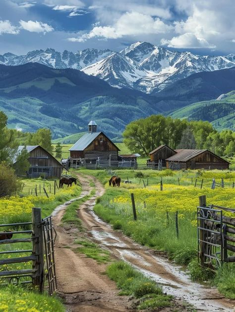 Ranch In The Mountains, Switzerland View, Farm Scenery, Yacht Aesthetic, Mountain Farm, Scenery Photos, Country Roads Take Me Home, Countryside House, Beach House Design