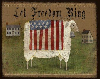 Americana decor | Etsy Let Freedom Ring Sign, Amish Barns, Primitive Wreath, Primitive Painting, Primitive Americana, Patriotic Art, Let Freedom Ring, Americana Decor, Primitive Folk Art