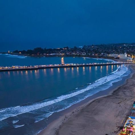 Santa Cruz Beach Boardwalk on Instagram: "Stunning capture of the Boardwalk and @santacruzwharf before sunrise. 🌊✨🎢 📷. | @brightondenevan #BeachBoardwalk #SantaCruz #AmusementPark #SantaCruzBeachBoardwalk" Santa Cruz Boardwalk, Santa Cruz Beach Boardwalk, Santa Cruz Beach, Beach Boardwalk, Before Sunrise, January 9, Amusement Park, California Usa, California