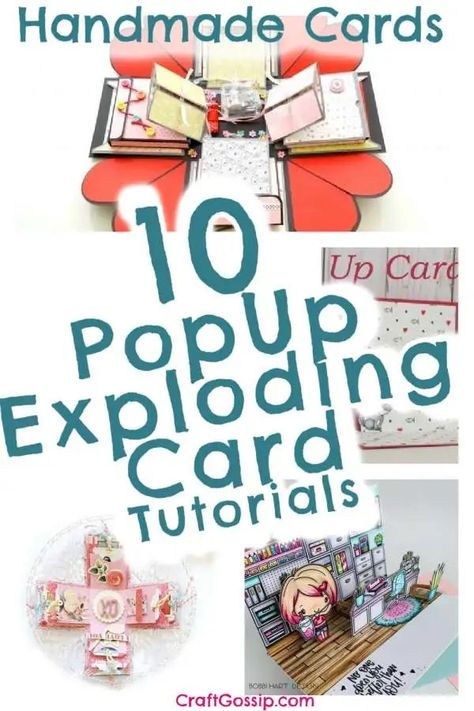 Diy Exploding Gift Box Pop Up, Diy Pop Up Birthday Card, Diy Interactive Cards, Valentines Scrapbook, Exploding Box Card, Creative Tutorials, Slider Cards, Cardmaking Ideas, Box Cards