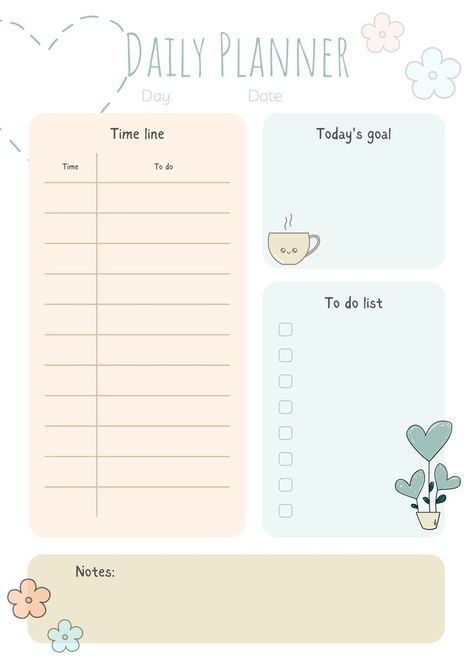 Student Daily Planner, Cute Daily Planner, Daily Planner Design, Daily Planner Printables Free, Weekly Planner Free Printable, Daily Routine Planner, Study Planner Printable, Student Planner Printable, Weekly Planner Template