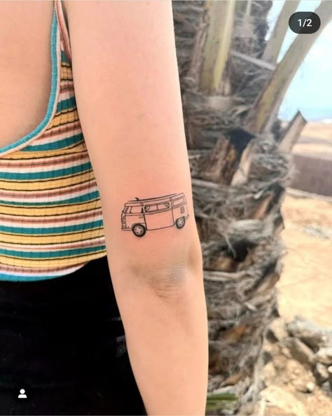 Volkswagen Bus Tattoo, Vw Beetle Tattoo, Vw Bus Tattoo, Van Tattoos, Bus Tattoo, Vw Tattoo, Van Tattoo, Beetle Tattoo, Hippie Car