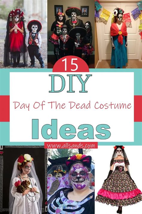 Diy Day Of The Dead Outfit, Day Of The Dead Outfit, Group Fancy Dress, Mexican Halloween Costume, Day Of Dead Costume, Flowers And Jewelry, Diy Day Of The Dead, Day Of The Dead Diy, Mexican Halloween