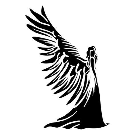 Angel wing detailed silhouette #AD , #affiliate, #affiliate, #wing, #detailed, #silhouette, #Angel Simple Angel Wings, Angel Wing Silhouette, Winged Stencil, Angel Silhouette, Black Png, Angel Images, Angels Logo, Wings Art, Silhouette Stencil