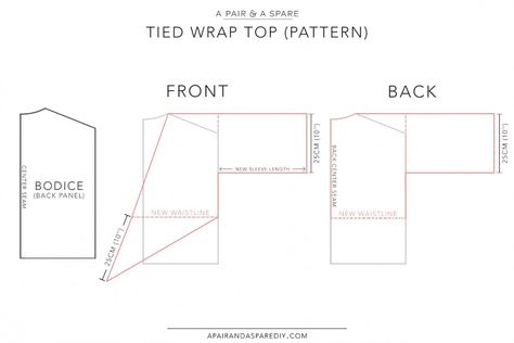 Linen Wrap Top Pattern, Wrap Shirt Pattern, Wrap Top Diy, Tie Front Top Pattern, Wrap Top Sewing Pattern, Clothing Tutorial, Wrap Top Pattern, Linen Wrap Top, Diy Fashion Trends