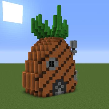 Minecraft Lightposts, Goofy Minecraft Builds, Minecraft Spongebob House, Spongebob Minecraft Builds, Krusty Krab Minecraft, Minecraft Disney Buildings, Minecraft Disney Builds, Disney Minecraft Builds, Minecraft Fishing House