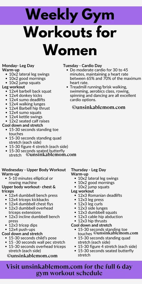 6 day gym workout schedule for women, Weekly gym workouts for women 30 Day Workout Plan For Women, Workout Routine At Gym For Women, Strength Training At Gym For Women, Weekly Leg Workout Plan, Weekly Exercise Schedule For Women, Morning Gym Routine Workout Plans, Female Weekly Workout Plan, Strength Training Workout Plan For Women, 4 Week Gym Workout Plan For Women