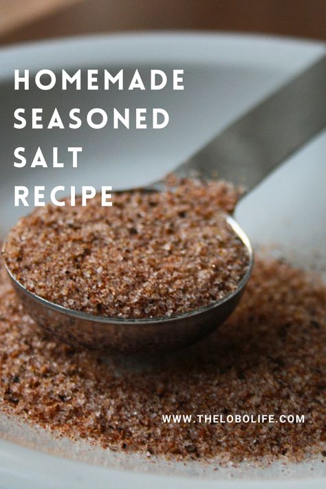 This homemade seasoned salt recipe is the perfect blend for all of your cooking. Just measure, mix, and use! Diy Seasoning Salt, Lawrys Seasoning Salt Recipe, Lawrys Recipes, Seasoned Salt Recipe, Homemade Seasoned Salt, Seasoning Salt Recipe, Homemade Seasoning Salt, Smart Eating, Dry Rubs