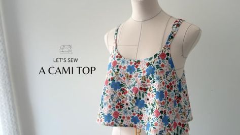 How to sew a cute cami top — or lengthen it to make a maxi dress | CBC Life Strap Top Pattern, Camisole Top Pattern, Cami Top Pattern, Camisole Pattern, Dress Sewing Tutorials, Pajama Pattern, Women Diy, How To Sew, Strap Tops