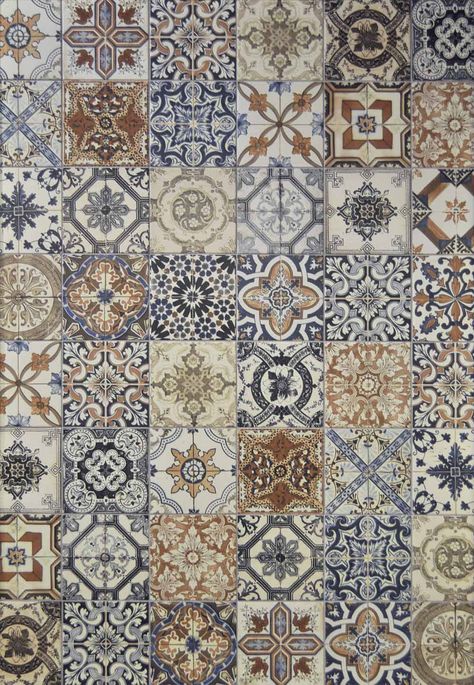 Nikea Matt Mix Pattern Tile Set | 20x20cm | Tile.co.uk Vintage Bathroom Floor Tile Patterns, Victorian Tiles Bathroom, Moroccan Tile Bathroom, Types Of Floor Tiles, Victorian Prints, Bohemian Tiles, Tile Artwork, Moroccan Tiles Pattern, Random Vintage