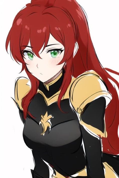 Rwby Pyrrha, Pyrrha Nikos, Rwby Red, Rwby Characters, Rwby Comic, Rwby Fanart, Military Armor, Rwby Anime, Female Poses