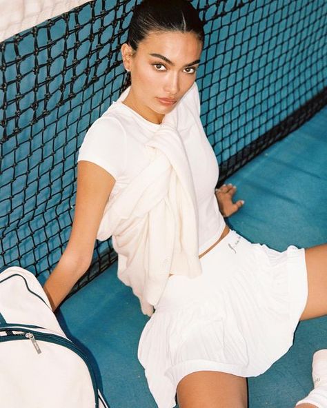 Kelly Gale on Instagram: "Incredibly excited for my collection with @rs_sportsofficial to launch!! This collection is everything I want in activewear.. comfortable, flattering, supportive and sexy. I can’t wait for you to try it out and feel and look amazing in it!😍 Go to the link in my bio and sign up to be the first the receive my collection when it launches! I’m so grateful to my creative and talented friends who helped bring my vision for the shoot to life.. can’t wait to show you all more Tennis Court Photoshoot, Tennis Photoshoot, Canon R5, Kelly Gale, Tennis Photography, Leica M6, Tennis Tournaments, Front House, Flash Photography