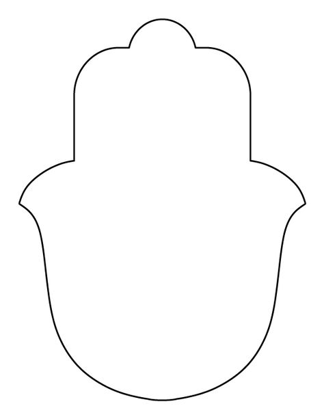 Hamsa pattern. Use the printable outline for crafts, creating stencils, scrapbooking, and more. Free PDF template to download and print at http://patternuniverse.com/download/hamsa-pattern/ Pottery Templates Free Printable, Hamsa Pattern, Hand Template, Coloring Crafts, Hamsa Art, Dragonfly Pattern, Hamsa Design, Evil Eye Art, Fatima Hand