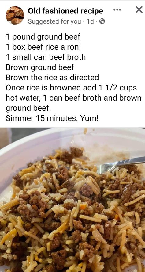 Beef Recipes For Dinner Easy, Rice A Roni, Ground Beef Rice, Rice Side Dish Recipes, Recipes For Dinner Easy, Beef Rice, Rice Side Dishes, Beef Casserole Recipes, Beef And Rice