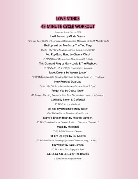 Valentines Spin Playlist, Valentine’s Day Workout, Spin Cycle Workout, Cycle Instructor, Spin Class Routine, Cycle Workout, Spin Playlist, Spin Routines, Valentines Workout