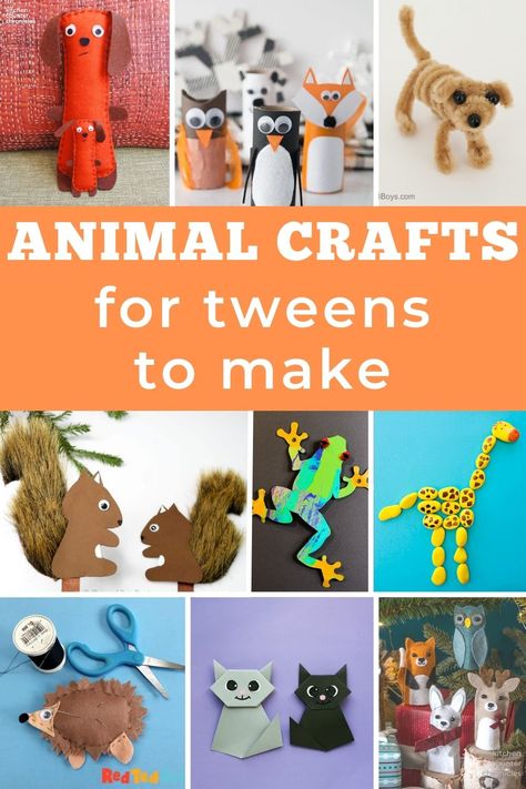 A collection of creative animal crafts for tweens and older kids to make. 20+ animal crafts - paper crafts, sewing projects, upcycled crafts and much more! #animalcrafts #animalcraftsfortweens #craftsfortweens #animalprojects Halloween Decorations School, Jungle Animal Crafts, Crafts For Older Kids, Safari Crafts, Cool Diy Crafts, Zoo Crafts, Zoo Animal Crafts, Giraffe Crafts, World Animal Day