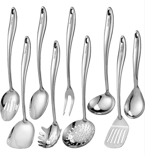 Stainless Steel Spatula Set Stainless Steel Kitchen Utensils, Slotted Spoon, Slotted Spoons, Utensils Set, Cooking Utensil, Cooking Utensils Set, High Quality Kitchen, Kitchen Utensil Set, Smart Kitchen