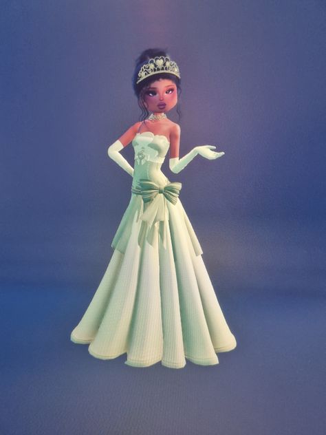 Tiana Dti Outfit, Princess Tiana Dress To Impress, Trend Setter Dress To Impress, Dress To Impress Outfits Princess, Princess Dti Ideas, Tiana Dress To Impress, Dti Princess Outfit Ideas, Disney Princess Dress To Impress, Influencer Dress To Impress