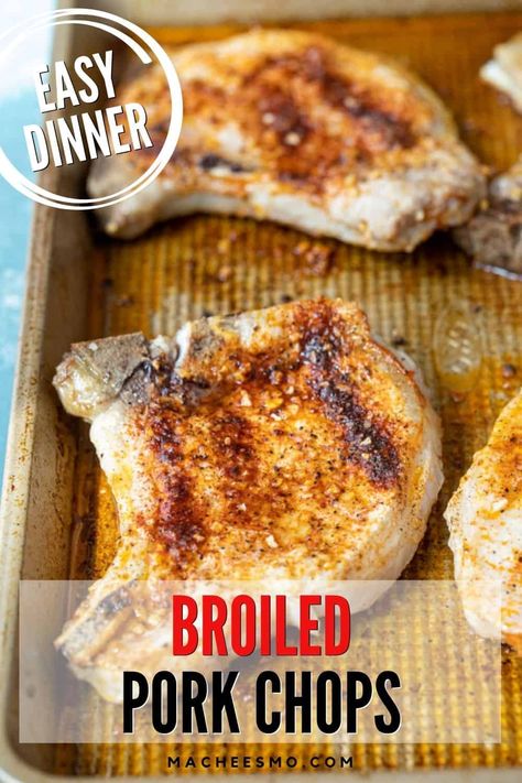 Easy Broiled Pork Chops Broil Pork Chops In Oven, Broiled Pork Chops Bone In, Broiled Pork Steaks In Oven, Broiled Pork Chops Oven, Pork Steak Oven, Broiled Pork Chops, Pork Chops Bone In, Healthy Pork Chop Recipes, Honey Pork Chops