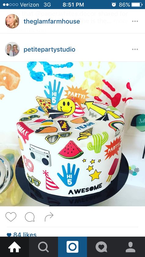 High Five Cake Ideas, Hi 5 Birthday Cake, High Five Birthday Party Cake, Hi Five Birthday Cake, Hi Five Birthday Party Ideas Boys, Five Year Old Birthday Theme Boy, Hi Five Birthday Party Ideas, Hi Five Birthday, Fifth Birthday Cake