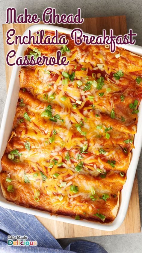 Brunch Enchiladas, Breakfast Enchiladas Casserole, Casserole Enchilada, Enchiladas Rojas, Mexican Brunch, Party Breakfast, Breakfast Enchiladas, Best Breakfast Casserole, Overnight Breakfast Casserole