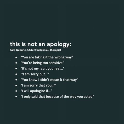 #millennialtherapist #apology #not Narcissistic Behavior, Saying Sorry, I Am Sorry, Growing Family, Narcissism, Say You, That Way, Self Care, Psychology