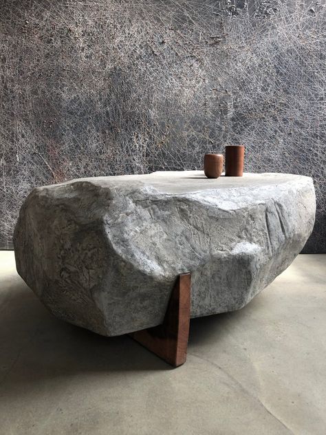 Wabi Sabi Interior, Concrete Coffee Table, Stone Coffee Table, Concrete Home, Stone Table, Concrete Furniture, Stone Kitchen, Concrete Table, Concrete Art