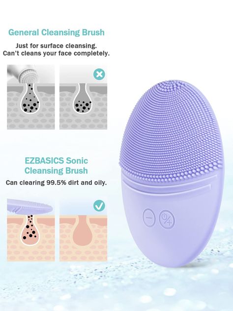 Sonic Facial Cleansing Brush, Skincare Brush, Face Brush Cleansing, Face Scrubber, Normal Skin Type, Pore Cleanser, Cleansing Routine, Facial Brushes, Cleansing Face