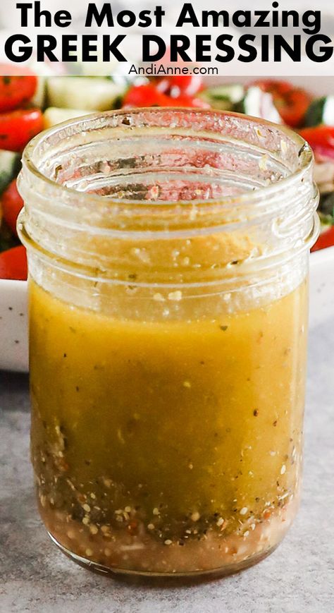 Greek Salad Dressing Recipe Greek Dressing Recipe, Greek Salad Dressing Recipe, Healthy Dressing Recipes, Clean Mind, Easy Salad Dressing Recipes, Man Recipes, Greek Vinaigrette, Salad Dressing Recipes Healthy, Greek Dressing