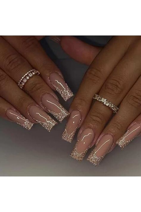 Gold Nails Tips, Growth Tattoos, Brush Techniques, Nails Brush, Gold French Tip, Glitter French Nails, Meaning Tattoos, Tattoos Butterfly, Tattoos Aesthetic