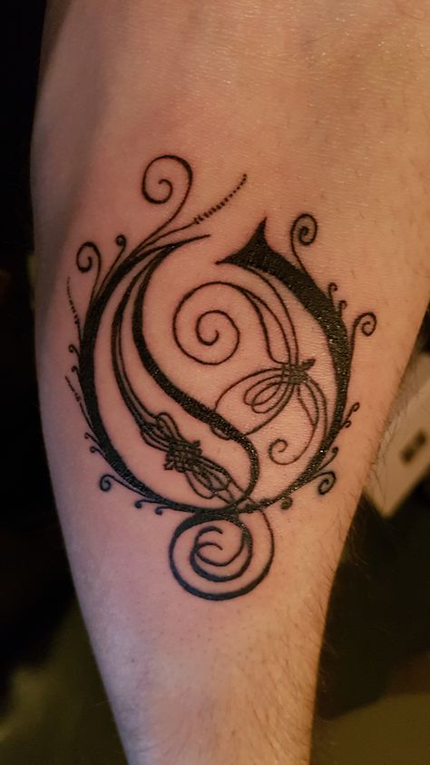 Opeth logo (my first) by Aaron Wade at Geronimo Tattoo in Burnaby BC Opeth Tattoo, Self Branding, Japanese Sleeve Tattoos, Awesome Tattoos, Music Tattoos, Band Pictures, Tattoo Meaning, Tattoo Sleeve, Japanese Tattoo