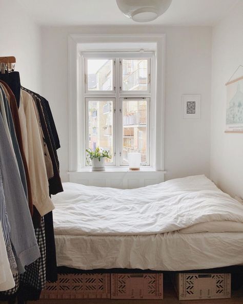 Danish Minimalism Bedroom, Scandi Small Bedroom, Japandi Bedroom Small Space, Scandinavian Bedroom Beds & Bed Frames, Danish Bedroom, Cozy Scandinavian Bedroom Beds & Bed Frames, Danish Apartment, My Scandinavian Home, Big Personality