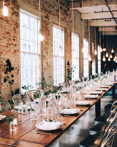 Moca Museum, Mass Moca, Modern Table Setting, Martha Weddings, Wedding Reception Design, Massachusetts Wedding, Wedding Reception Locations, Reception Design, Urban Wedding