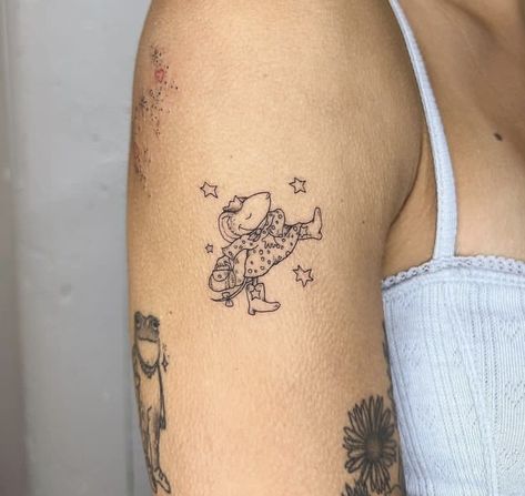 Pink Pony Club Tattoo, Childhood Tattoo Ideas, Purse Tattoo, Whimsy Tattoo, Fleabag Tattoo, Nostalgic Tattoos, Aesthetic Tattoo Ideas, Space Tattoos, Unique Tattoo Ideas