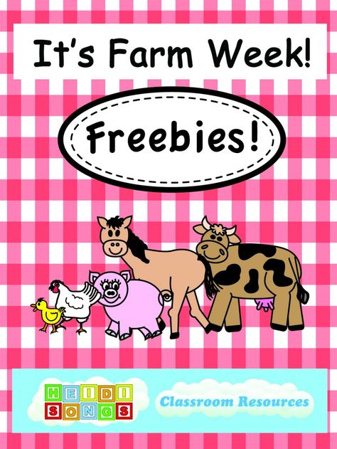 It's Farm Week!  Get Your Freebies from HeidiSongs! Farm Unit Kindergarten, Themed Lesson Plans, Lesson Plans For Kindergarten, Farm Classroom, Farm Activities Preschool, Farm Week, Farm Animals Preschool, Farm Lessons, Farm Animals Activities