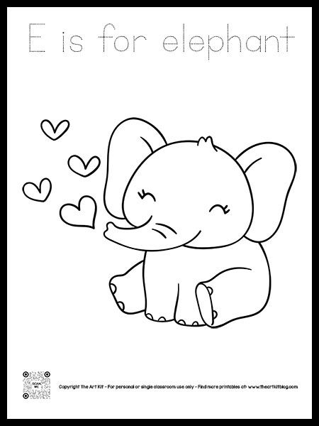 E Is For Elephant, Elephant Template, Letter Painting, Elephant Coloring, Cute I Love You, Elephant Coloring Page, Baby Nursery Inspiration, Montessori Toddler Activities, Free Printable Letters