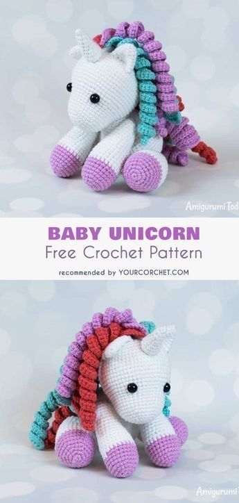 Crochet Baby Blanket Beginner, Crochet Unicorn Pattern, Pola Amigurumi, Crochet Baby Toys, Crochet Unicorn, Unicorn Pattern, Baby Unicorn, Haken Baby, Toys Kids