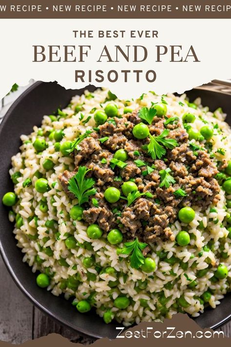 Enjoy a mindful culinary journey with our Springtime Beef and Pea Risotto —a comforting blend of savory beef, vibrant peas, and aromatic rice. Let each spoonful transport you to tranquility with the included guided meditation. #Risotto #SpringDinnerRecipe #GroundBeefRecipe Beef Risotto, Spanish Pasta, Nutritional Recipes, Fodmap Recipes Dinner, Pea Risotto, Spring Recipes Dinner, Carnivore Recipes, Healthy Italian, Rice Side