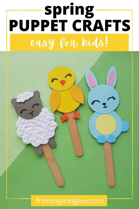 Babysitting Crafts, Insect Crafts, Puppets For Kids, Puppets Diy, Baby Art Projects, Puppet Crafts, Spring Crafts For Kids, Holiday Crafts For Kids, A Bunny