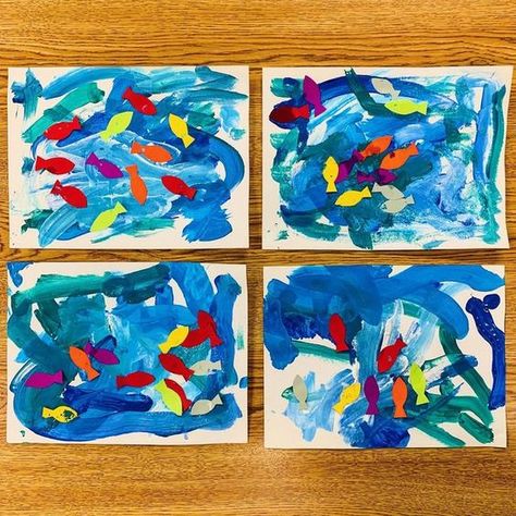 Under The Sea Process Art Preschool, Under The Sea Process Art, Ocean Process Art, Toddler Artwork, Process Art Preschool, Ocean Theme Preschool, Sea Activities, Butterfly Project, Ocean Artwork