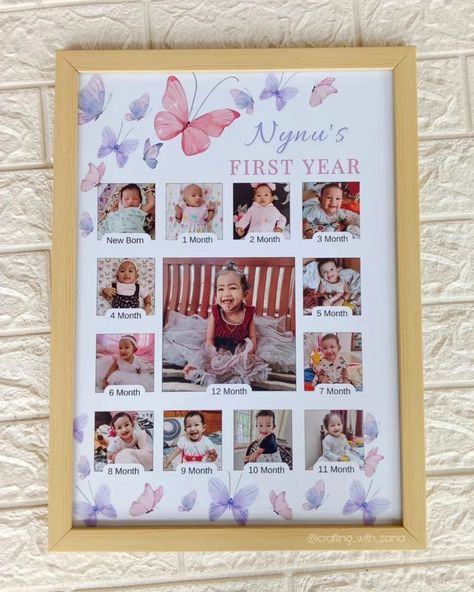 Baby Photo Frames, Baby Frame, Frame Ideas, Birthday Frames, Baby Photo, Baby Birthday, Cute Quotes, First Year, Baby Photos