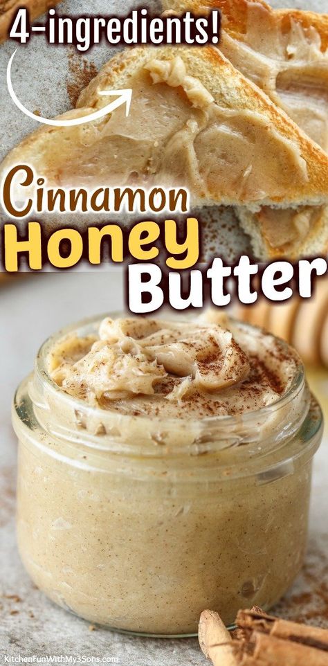 Canned Honey Butter, Whipped Cinnamon Butter Recipe, Cinnamon Toast Butter, Easy Cinnamon Butter, Fresh Honey Recipes, Honey Cinnamon Butter Recipe, Maple Honey Butter, Whipped Cinnamon Butter, Honey Butter Jars