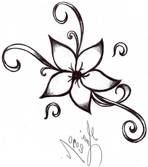 35 views Small Simple Tattoos For Beginners, Pretty Flower Drawing, Thick Tattoos, Rose Drawing Simple, Simple Flower Drawing, Cool Easy Drawings, Colorful Tattoos, Tattoos Simple, Easy Flower Drawings