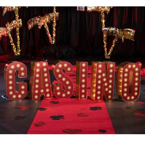 casino light letters vegas theme Latest Kitty Party Themes, Casino Prom, Vegas Prom, Kitty Party Themes, Casino Birthday Party, Vegas Theme Party, Casino Royale Theme, Casino Birthday, Las Vegas Party