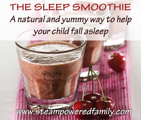 The Sleep Smoothie, a natural and yummy way to help relaxation and sleep. Bedtime Smoothie, Healthy Bedtime Snacks, Cherry Smoothie, Frozen Cherries, Smoothie Shakes, Yummy Smoothies, Smoothie Drinks, Kids Sleep, Healthy Smoothies