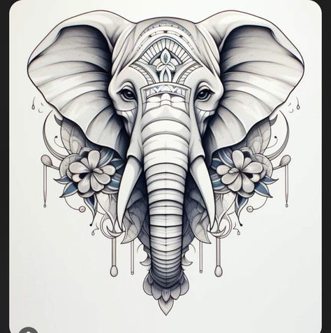 Half Elephant Tattoo, Elephant Shoulder Tattoo, Elephant Drawings, Elephant Head Tattoo, Mandala Elephant Tattoo, Elephant Tattoo Design, Mandala Elephant, Elephant Face, Shiva Tattoo