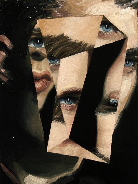 Distortion Art, Geometric Portrait, Portrait Reference, Reflection Art, Geometric Painting, Gcse Art, Identity Art, A Level Art, Ap Art