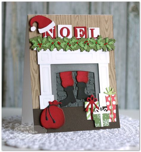 Noel by Jen Shults, handmade Christmas Card Cricut Christmas Cards, Holiday Horror, Homemade Christmas Cards, Christmas Card Crafts, Christmas Scrapbook, Feather Tattoos, Diy Christmas Cards, Christmas Cards To Make, Winter Cards