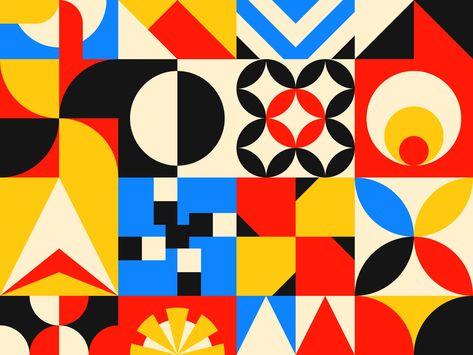 Neo Geometric Design, Minimalist Pattern Design, Bauhaus Pattern, Geometric Poster Design, Puzzle Graphic, Geometric Artists, Geometric Graphic Design, Abstract Art Images, Modern Geometric Pattern