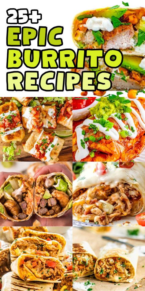 Burrito recipe ideas Different Kinds Of Burritos, Mexican Food Burritos, Unique Burrito Ideas, Loaded Burrito Recipe, Best Burritos Ever, Home Made Burrito, Burritos Recipe Chicken, Pizza Burrito Recipe, Authentic Burritos Mexican Style